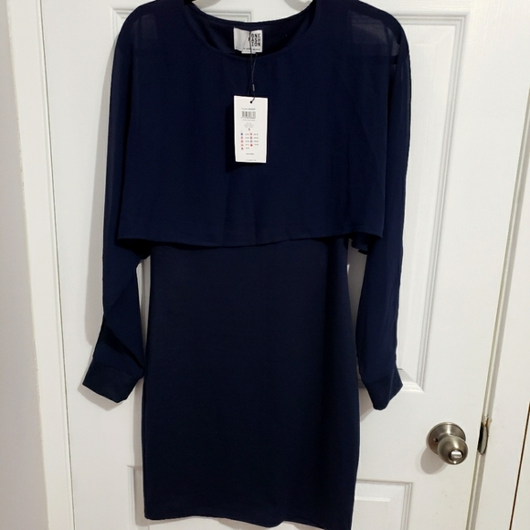 Vera Moda navy two layer dress - Picture 1 of 3